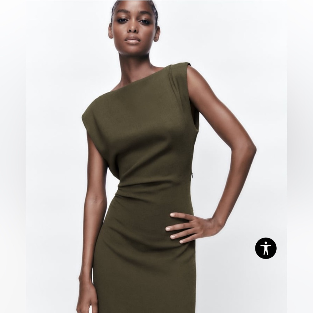 DRAPED MIDI DRESS